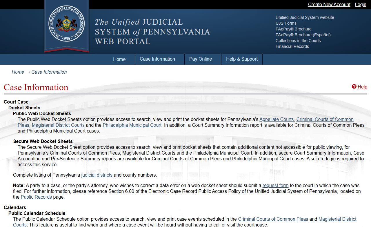 Clinton County court dockets UJS case information and docket sheets