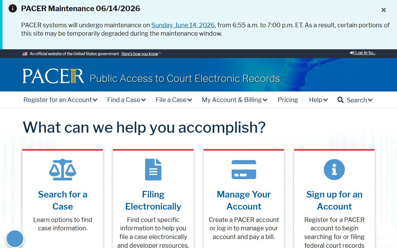 Clinton County federal court records lookup through PACER