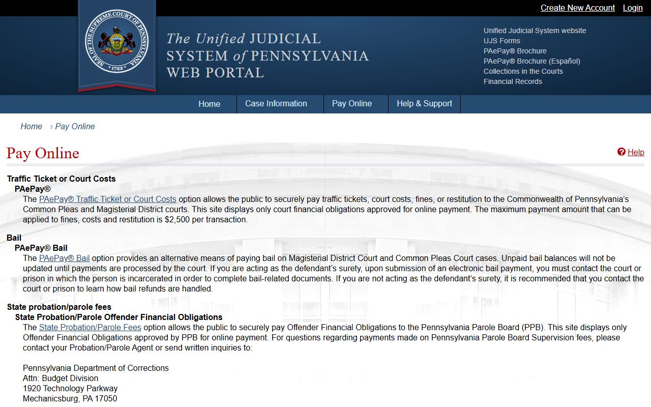 Clinton County traffic court records UJS pay online rules